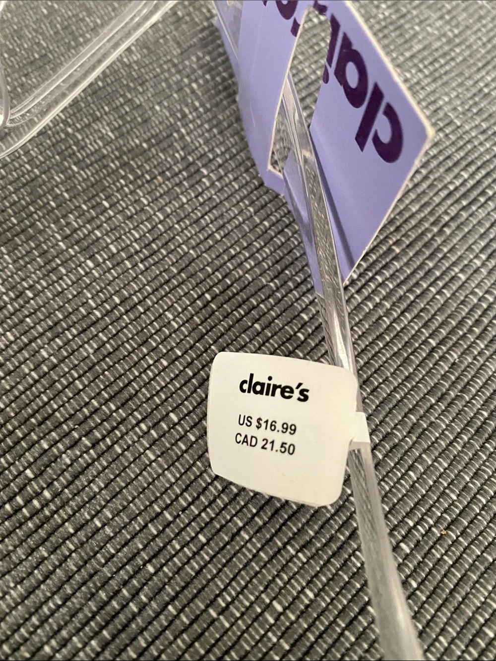Claire’s brand clear frame, no prescription clear lens fashion glasses NWT